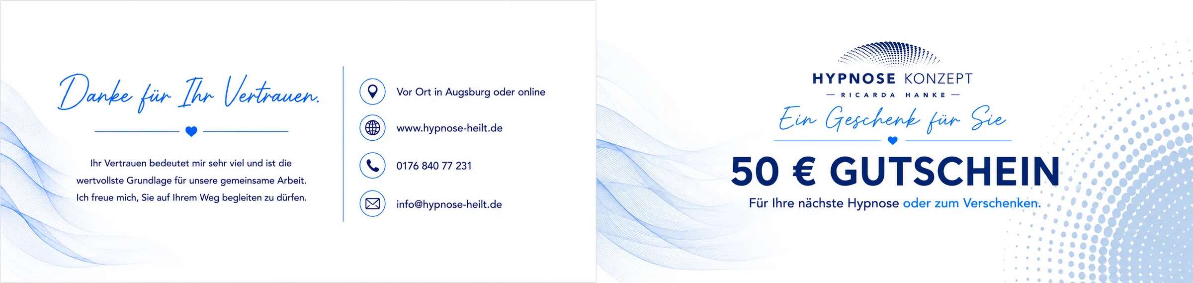 Gutscheingestaltung für Hypnose-Konzept