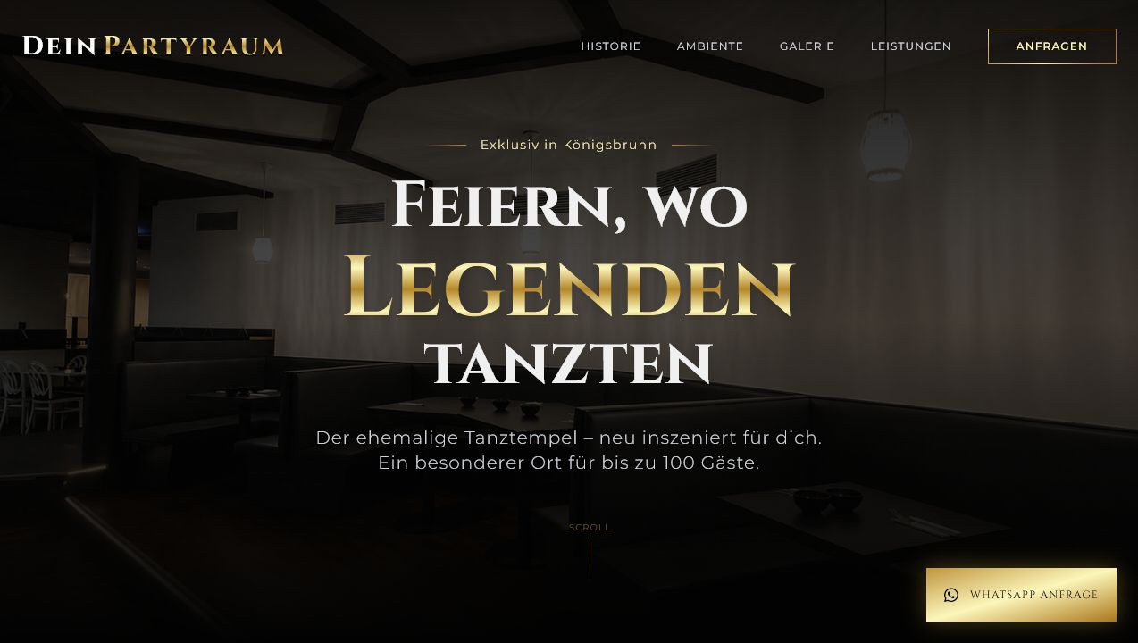Live-Vorschau der Website Dein Partyraum