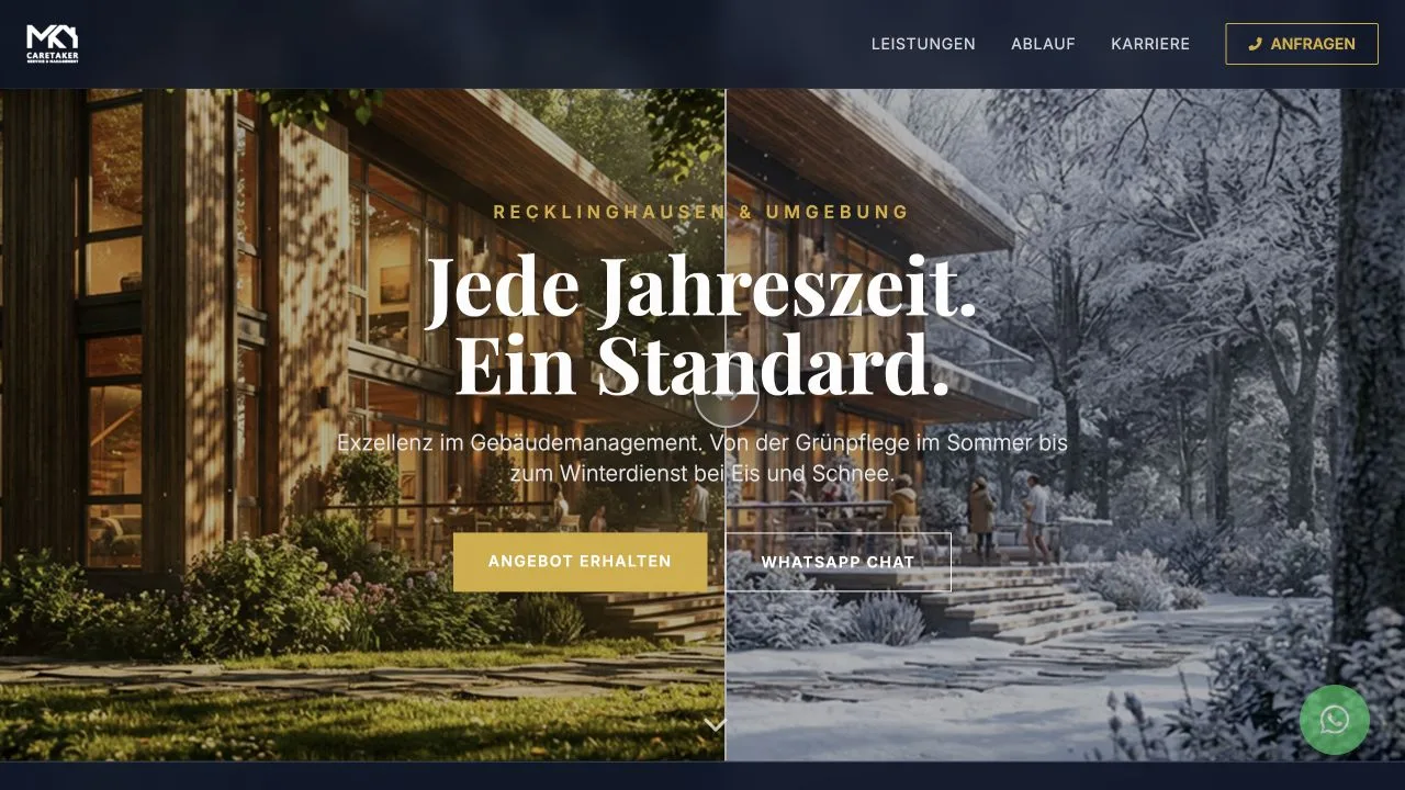 Live-Vorschau der Website MK Caretaker