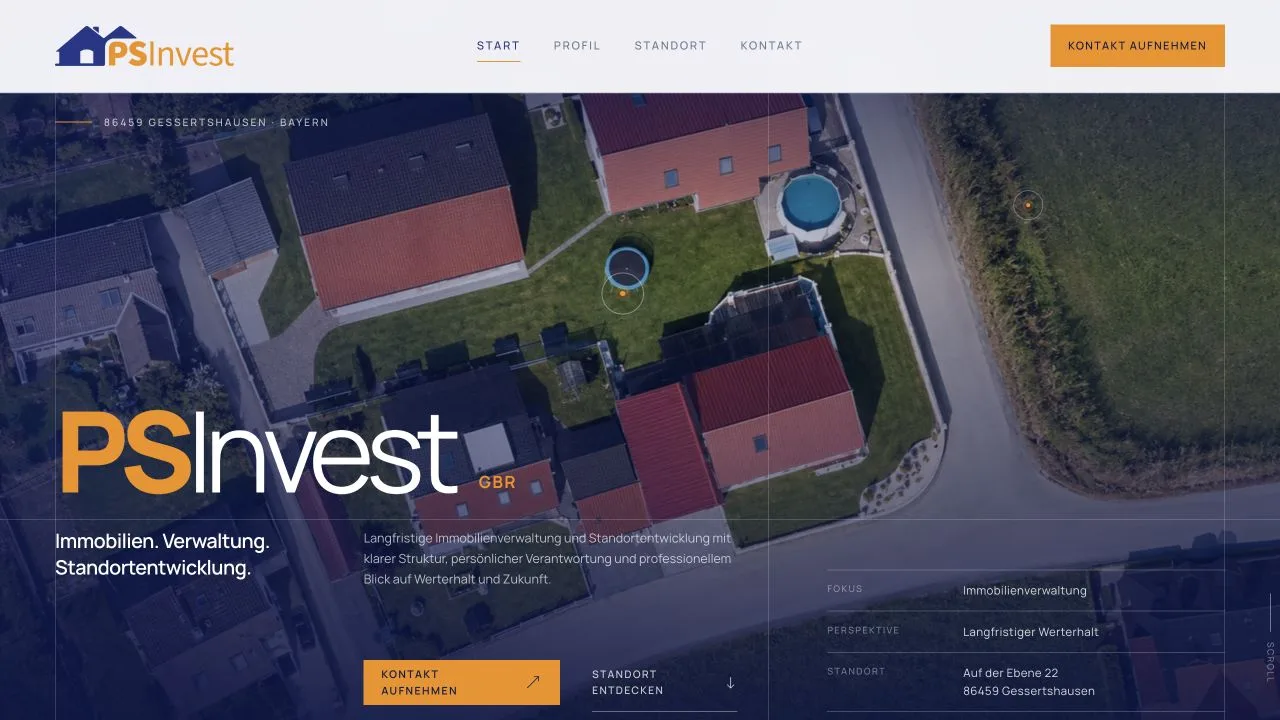 Live-Vorschau der Website PSInvest