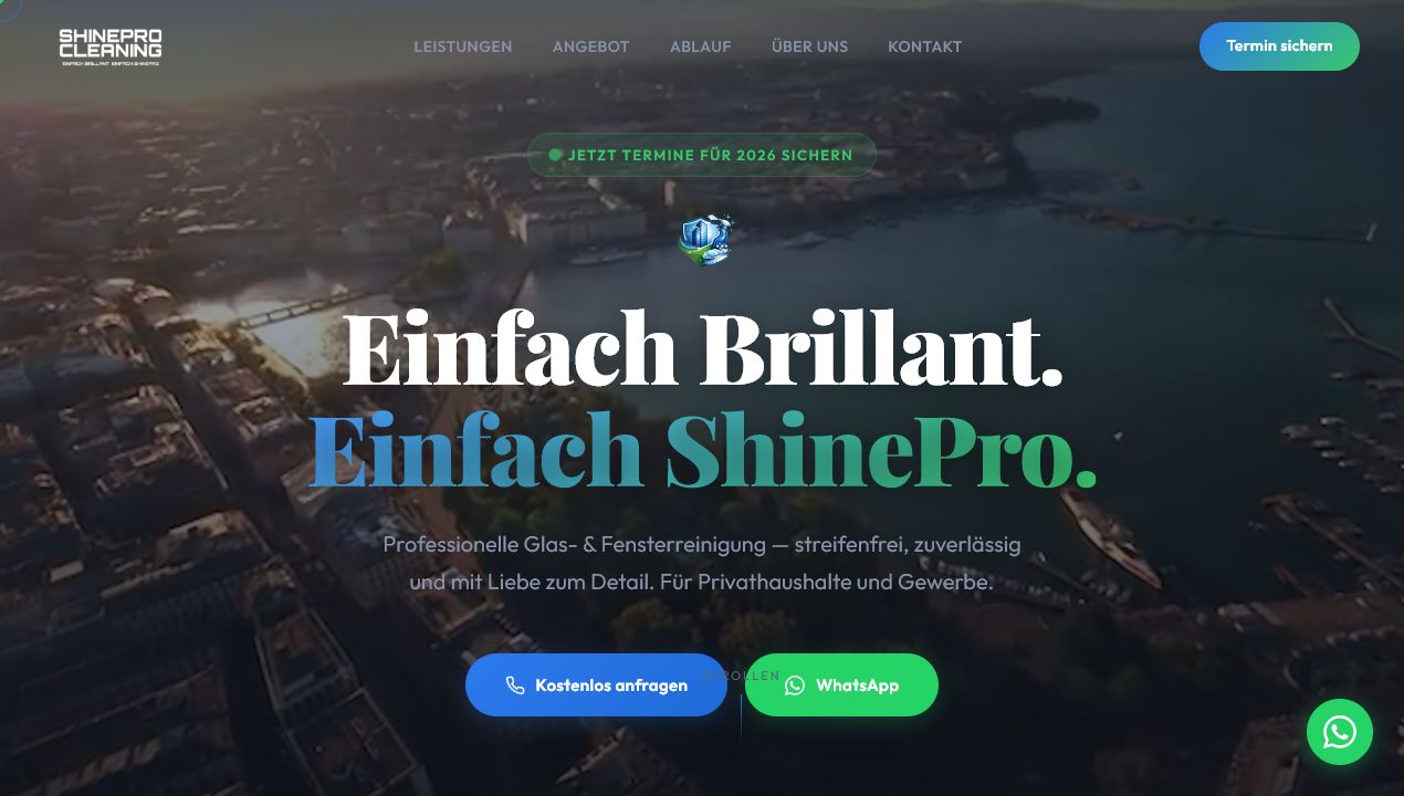 Live-Vorschau der Website ShinePro Cleaning