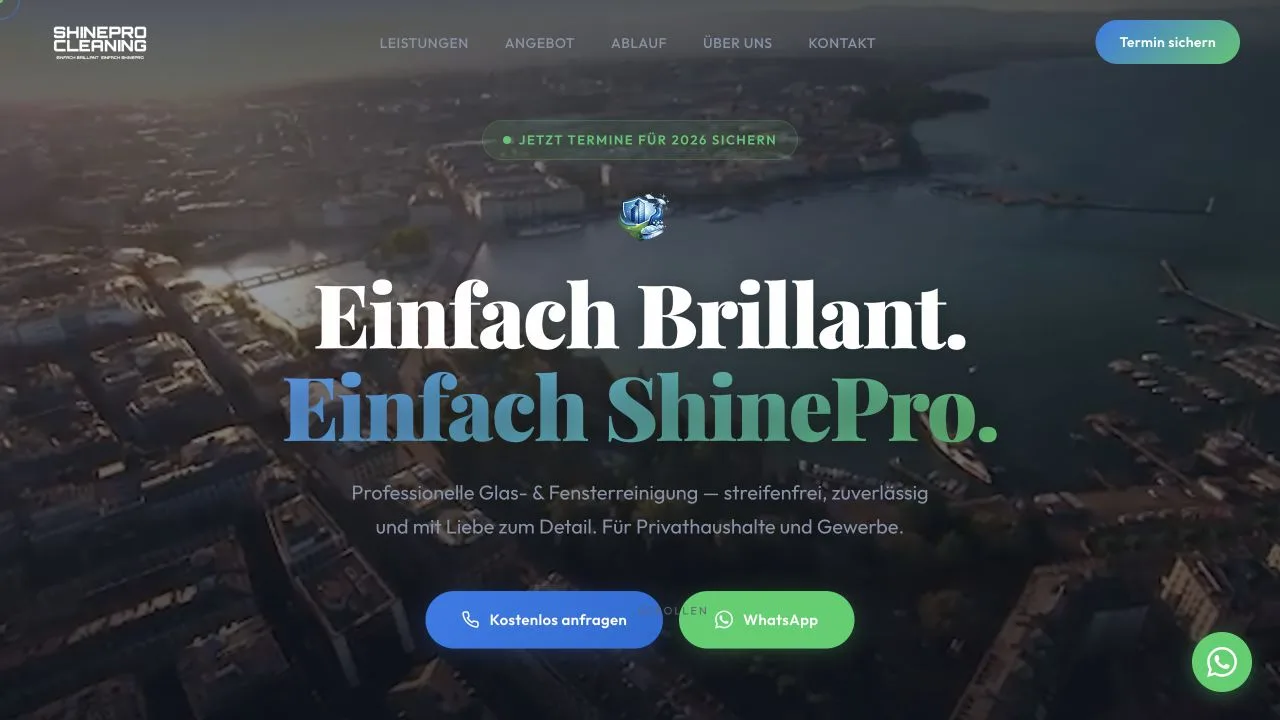 Live-Vorschau der Website ShinePro Cleaning