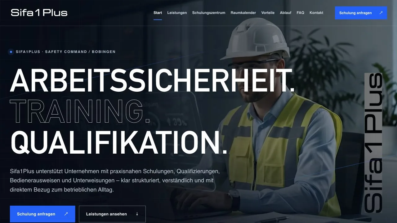 Live-Vorschau der Website Sifa1Plus