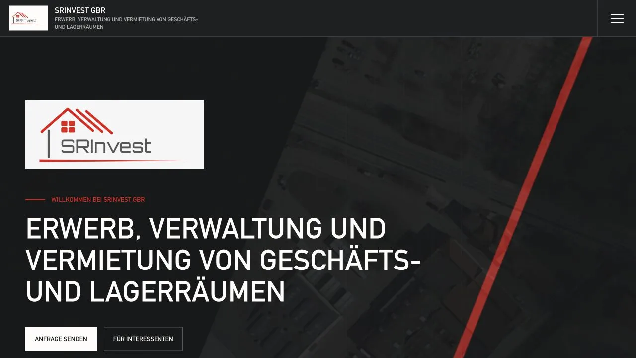 Live-Vorschau der Website SRInvest