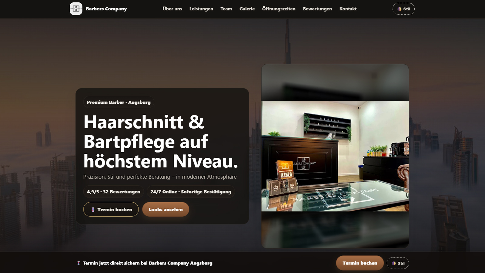 MusterWebSite – Barbers Company Augsburg